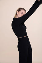 Load image into Gallery viewer, 90&#39;s Ribbed Cropped Polo Long Sleeve

