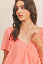 Load image into Gallery viewer, Surplice Flowy Sleeve Blouse -Shell Pink
