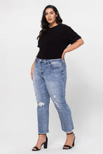 Load image into Gallery viewer, High Rise Raw Hem Straight Leg
