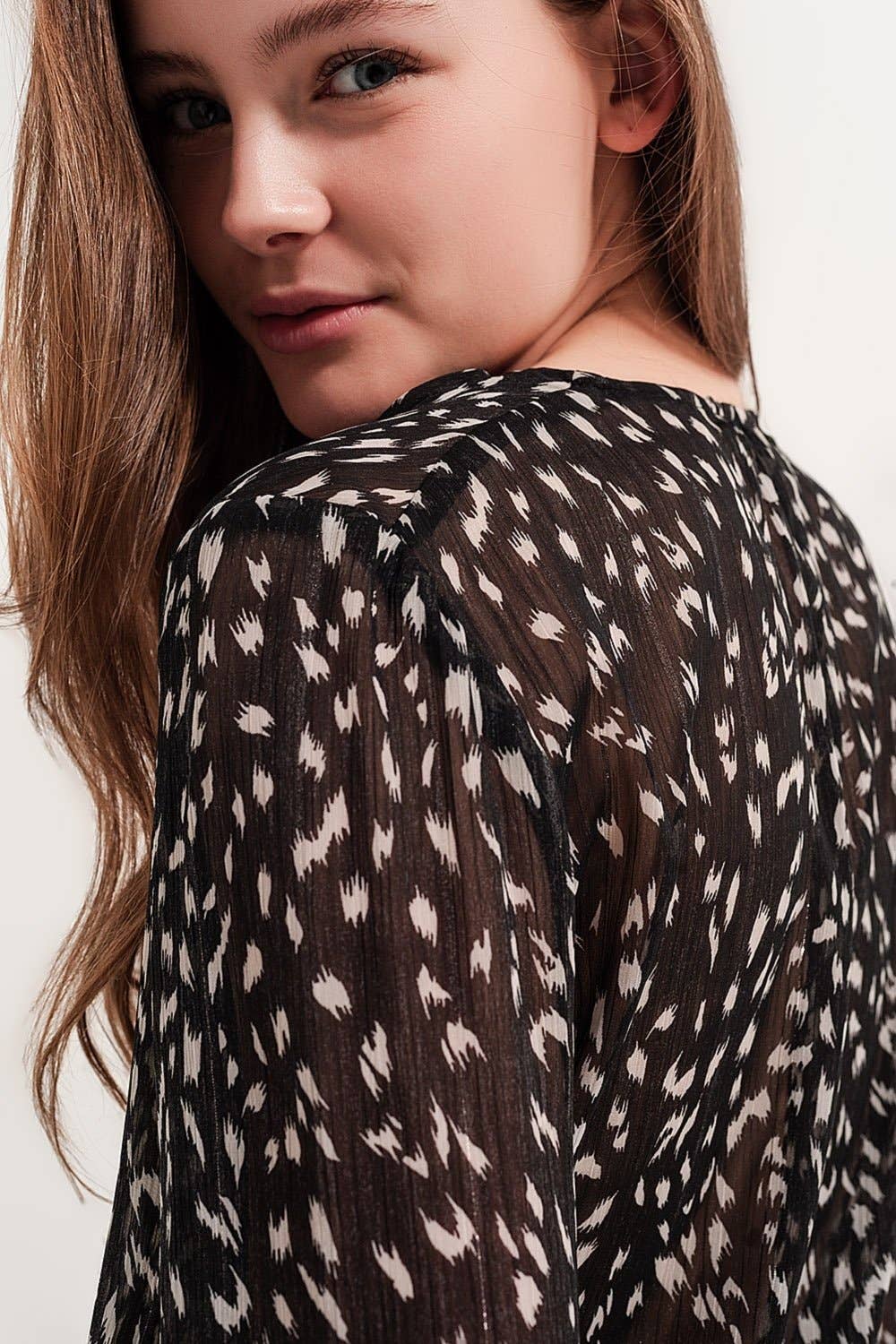 Dottie Printed Sheer Blouse