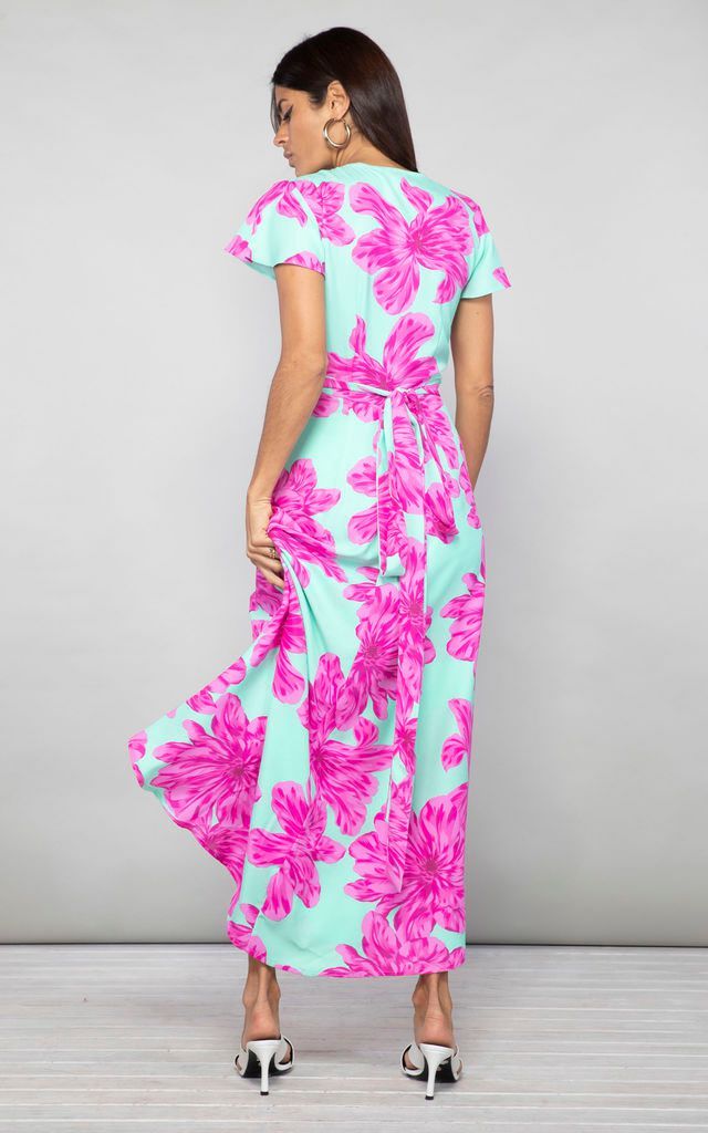 Dancing Leopard Cayenne Dress Mint on Pink Bloom EasyStreetBoutique