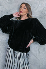 Load image into Gallery viewer, Black Velvet Blouse
