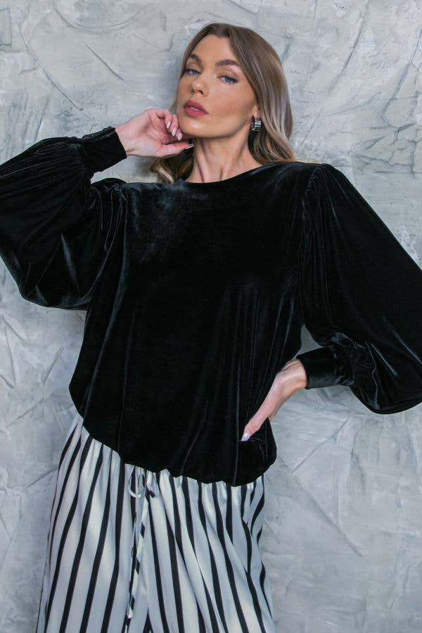 Black Velvet Blouse