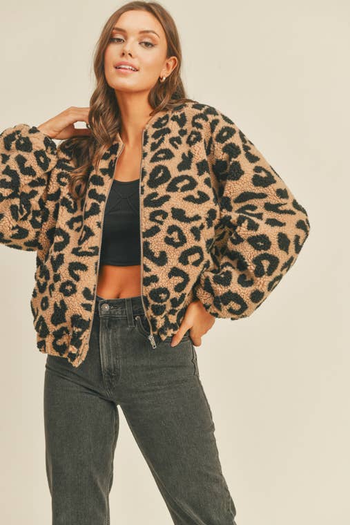 Cozy Leopard Sherpa Jacket