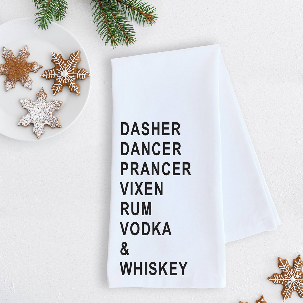 Rum Vodka & Whiskey - Tea Towel