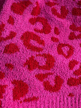 Load image into Gallery viewer, Pink + Red Leopard Plush Sweater
